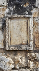 Weathered Stone Plaque Radiating Historical Elegance and Timelessness
