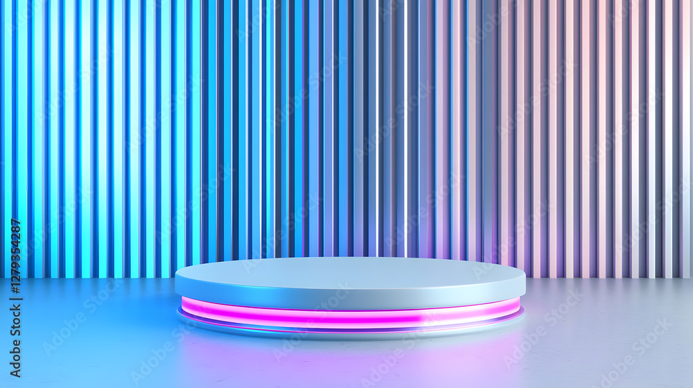 Poster vibrant stage setup for live events modern venue visual showcase colorful lighting centered view eng