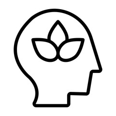 Mindfulness Vector Line Icon Design