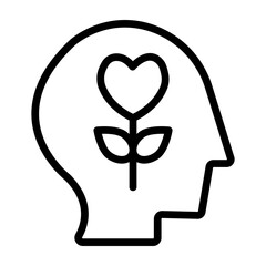 Mental Wellness Vector Line Icon Design