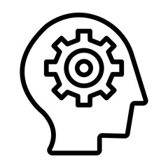 Cognitive Function Vector Line Icon Design