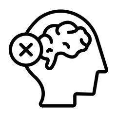 Mental Disorder Vector Line Icon Design