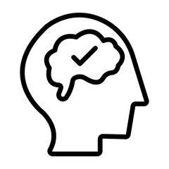 Mental Clarity Vector Line Icon Design