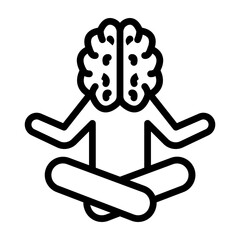 Mind Body Connection Vector Line Icon Design