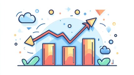 Upward Trend: Business Growth Chart Illustration