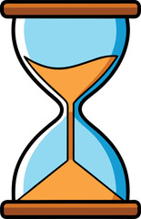 Fototapeta premium Playful Cartoon Hourglass: Colorful Minimalist Vector Illustration with a Modern Aesthetic, Perfect for Digital Art, Time Concepts, Patience, Life Cycle, and Creative Design Projects