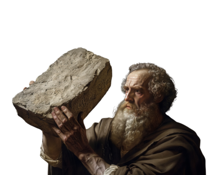 Moses Holding the Stone Tablets, PNG
