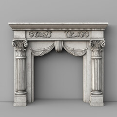 Obraz premium Mantelpiece Isolated on white Background