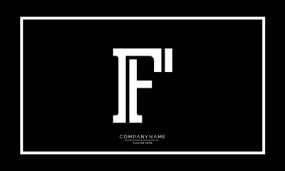 F or FF Alphabet letters logo vector icon