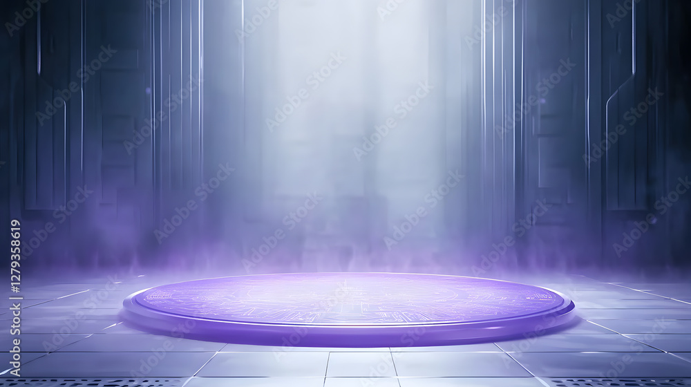 Poster mysterious portal activation sci-fi universe digital artwork futuristic setting dynamic perspective 
