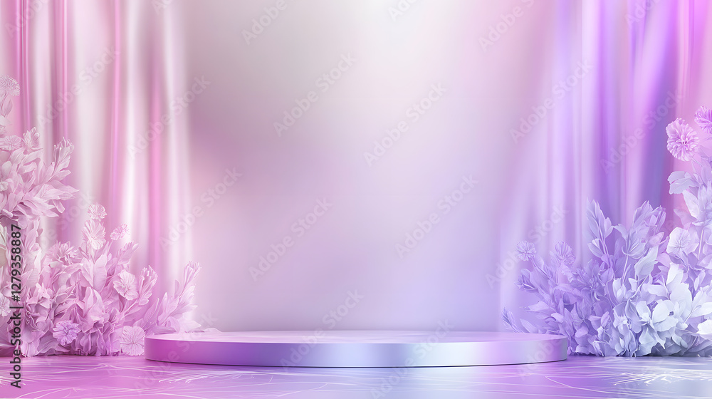 Poster elegant stage design for events studio setting visual display colorful background artistic viewpoint