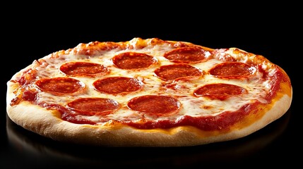 A delicious pepperoni pizza, perfect for a night in. The melted cheese and savory pepperoni make for a mouthwatering treat.