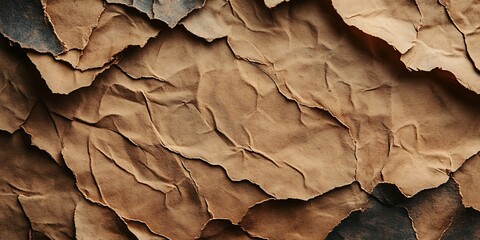 Fototapeta premium Crumpled Brown Paper Texture (1)