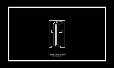 F or FF Alphabet letters logo vector icon