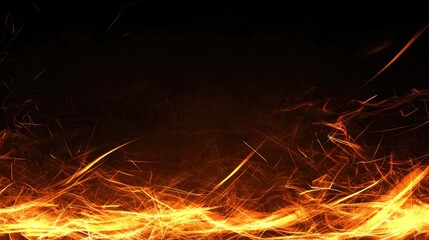 Abstract fire graphic, dark background, decorative