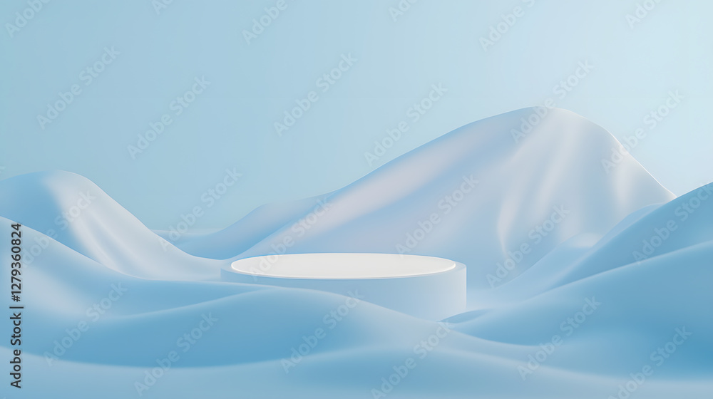 Poster abstract action scene on a soft white surface minimalist design digital art calm environment elevate