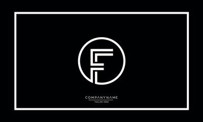 F or FF Alphabet letters logo vector icon