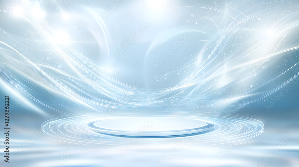 Poster ethereal light waves abstract digital space background animation soft environment calm viewpoint ser