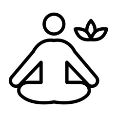Mindfulness Vector Line Icon Design