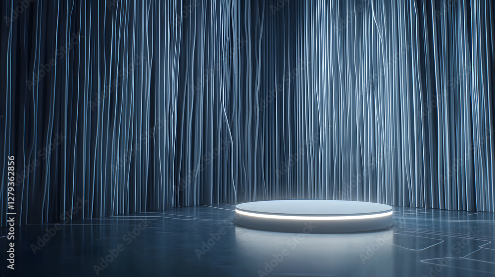 Poster dynamic light display futuristic studio digital art minimalist space wide angle innovative concepts 