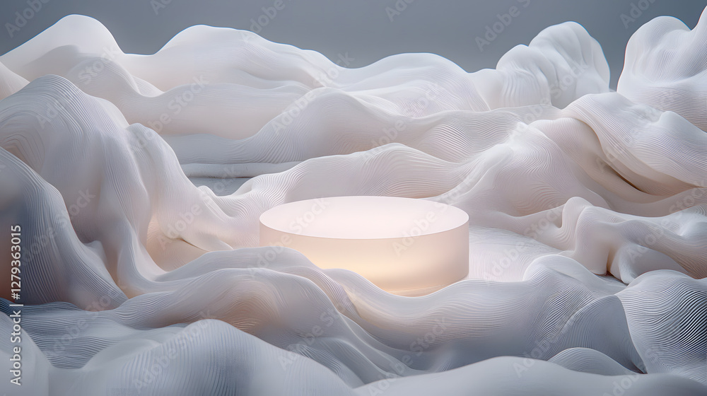 Poster illuminating serenity abstract space digital art minimalist environment close-up view ethereal conce