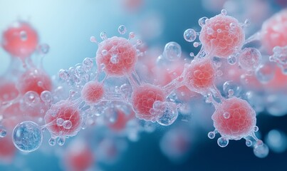 Obraz premium red blood cells in blue background