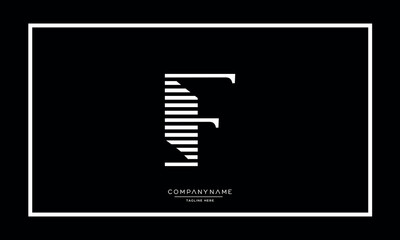 F, FF Alphabet letters logo vector icon