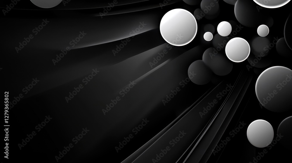 Poster abstract grey background with glow and bokeh chaos