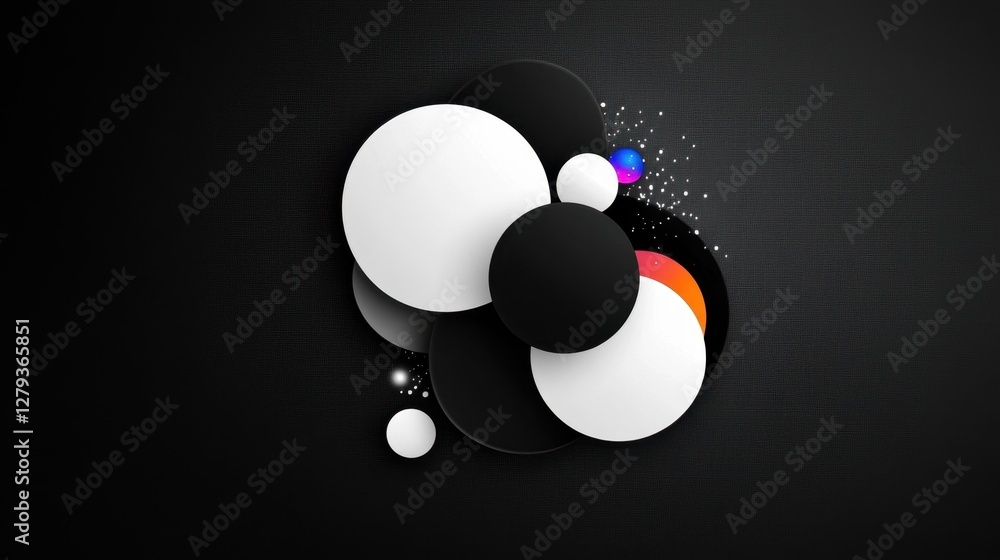 Poster abstract modern grey background with glow and bokeh