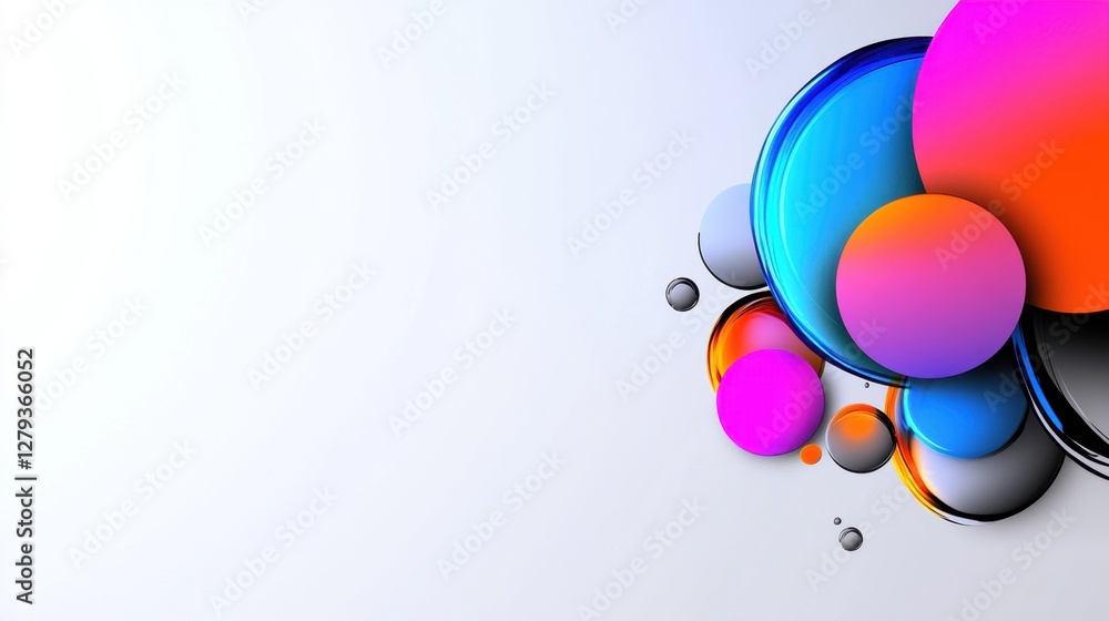 Poster a colorful background with many different colored circles. the circles are of various sizes and colo