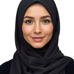 Naklejka premium Confident Beautiful Muslim Business Woman in Modern Office