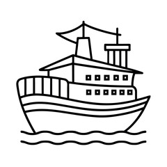 Obraz premium Customizable Ship Outline Vector for Personal Use