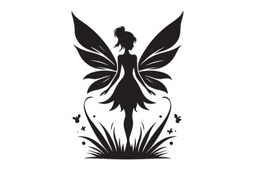 Fairy silhouette vector Illustration on white background