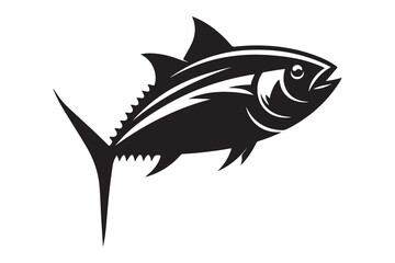 Tuna Fish silhouette vector Illustration on white background