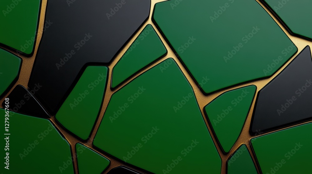 Poster abstract obsidian and jade background with hexagrams in different sizes
