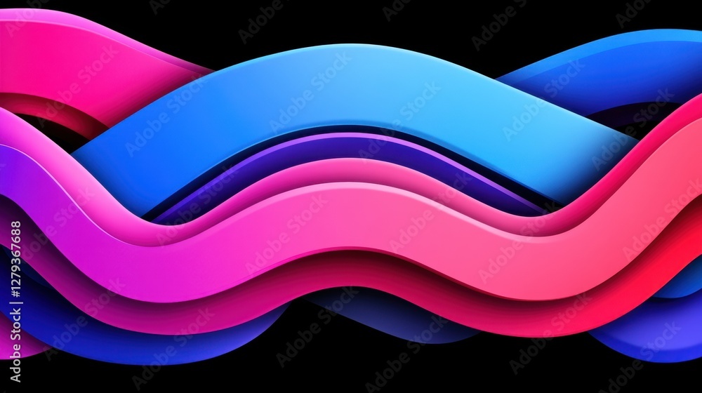 Poster abstract ruby and periwinkle background with arcs in different sizes