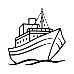 Minimalist Ship Outline Vector for Nautical Projects