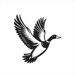 Obraz premium vector duck flying, sitting and howling