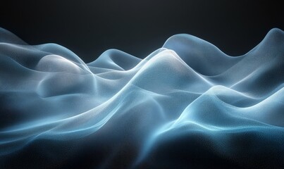 Fototapeta premium Dynamic Abstract Blue Waves with Smooth Curves and Gradient Motion Ideal for Modern Minimalist Backgrounds, Digital Design Projects, and Creative