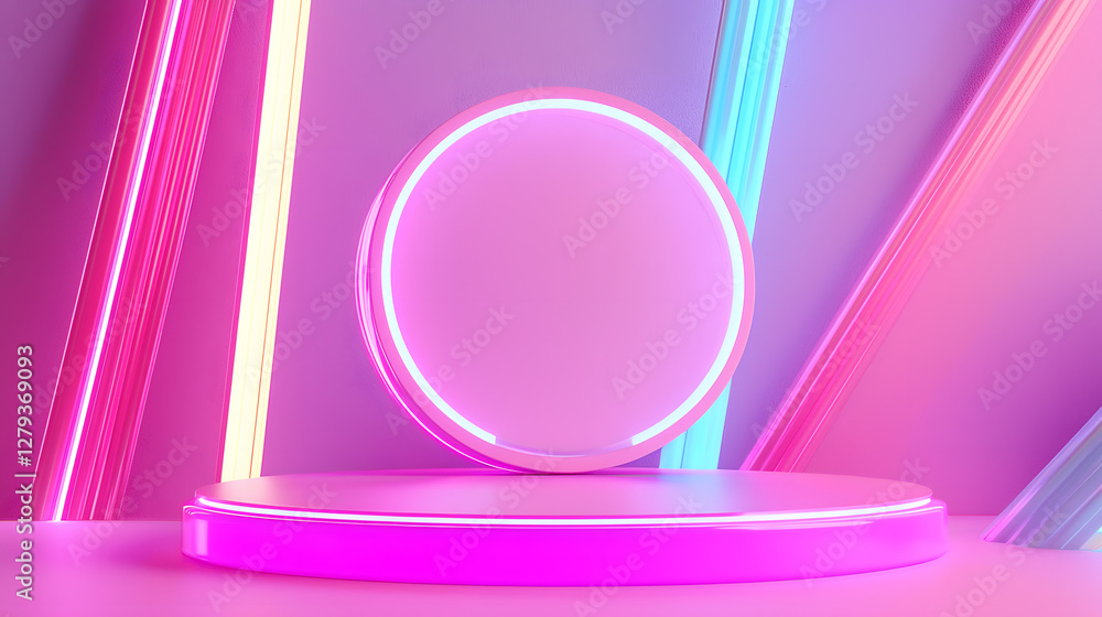 Aufkleber dynamic neon display studio digital art futuristic eye-level interactive design showcase