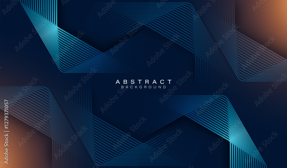 Poster abstract futuristic technology lines background with light effect. modern hexagon shape lines design