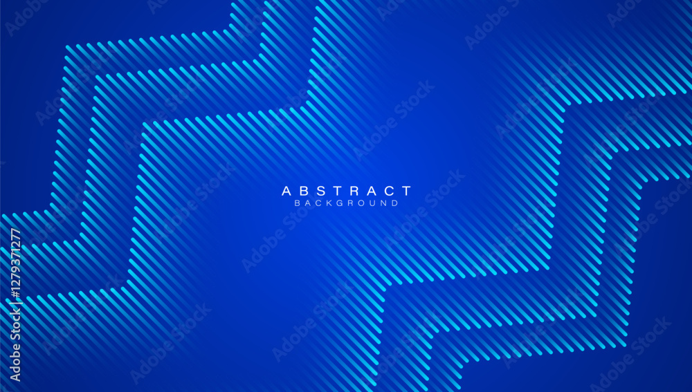 Poster abstract zigzag lines pattern on blue background. dynamic lines design elements. modern technology f