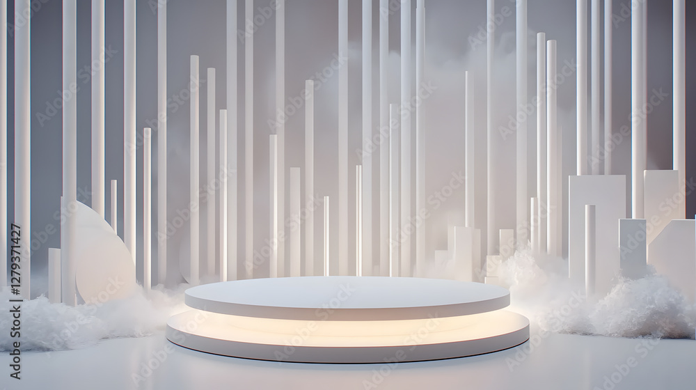 Poster dynamic stage design showcase modern studio visual presentation creative space eye-level innovation 