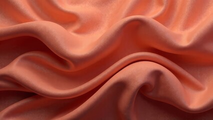 Obraz premium Background made of fabric in the color of the year, mocha mousse, draped in loose waves