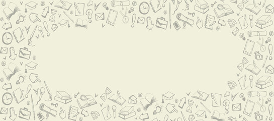 Vector background. Pattern of various icons