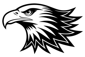 Bald Eagle Head Logo Icon Sign Symbol American flag for 4th of July Independence Day Black silhouette