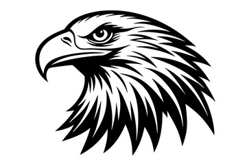 Bald Eagle Head Logo Icon Sign Symbol American flag for 4th of July Independence Day Black silhouette