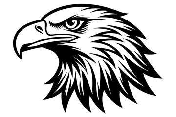 Bald Eagle Head Logo Icon Sign Symbol American flag for 4th of July Independence Day Black silhouette