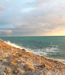 The sea view and Temple of Apollo in Side, Turkey