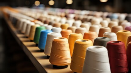 Obraz premium A Colorful Panorama of Thread Spools